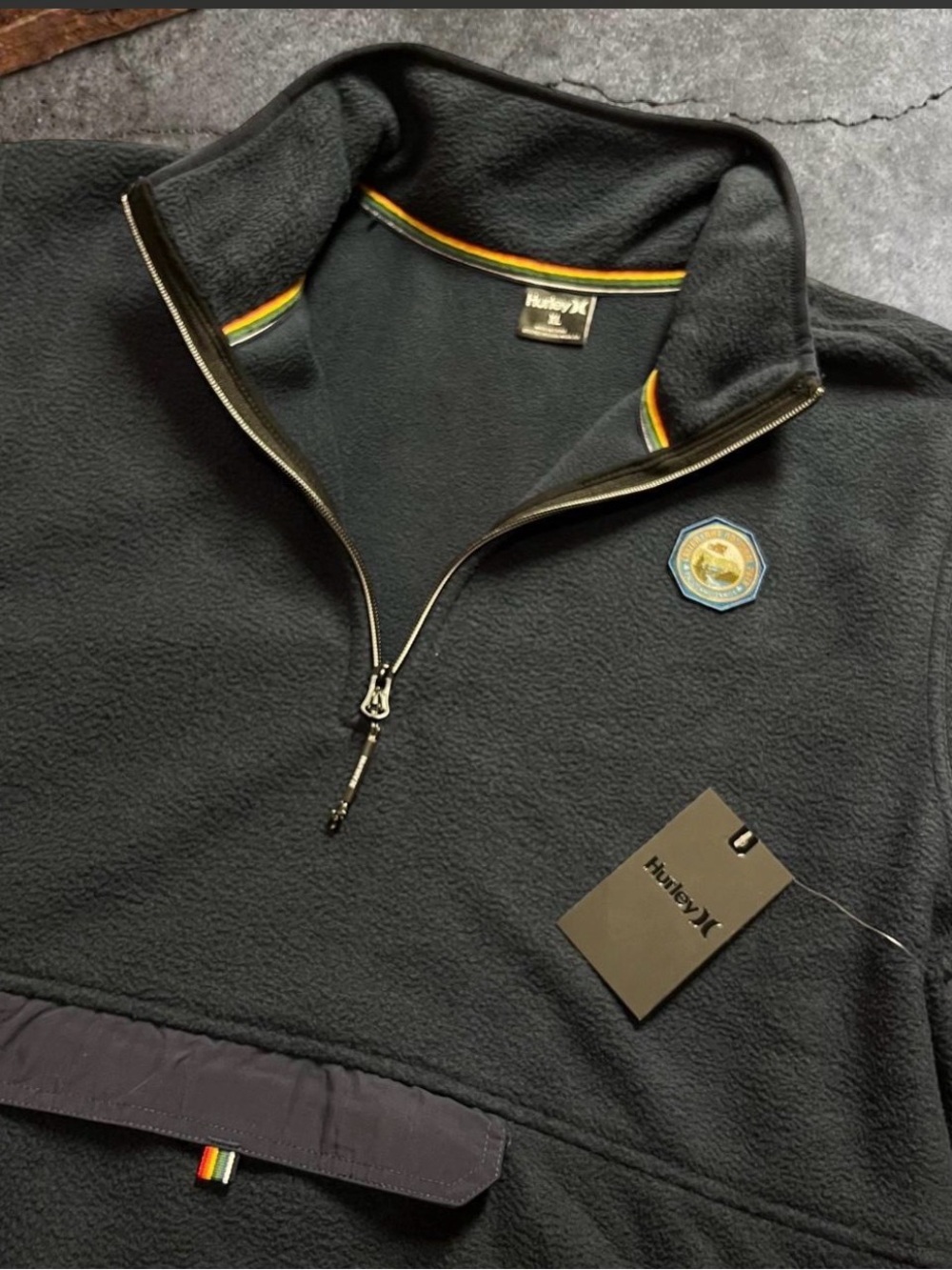 NWT- Hurley x Pendleton Black Quarter-Zip Fleece Pullover